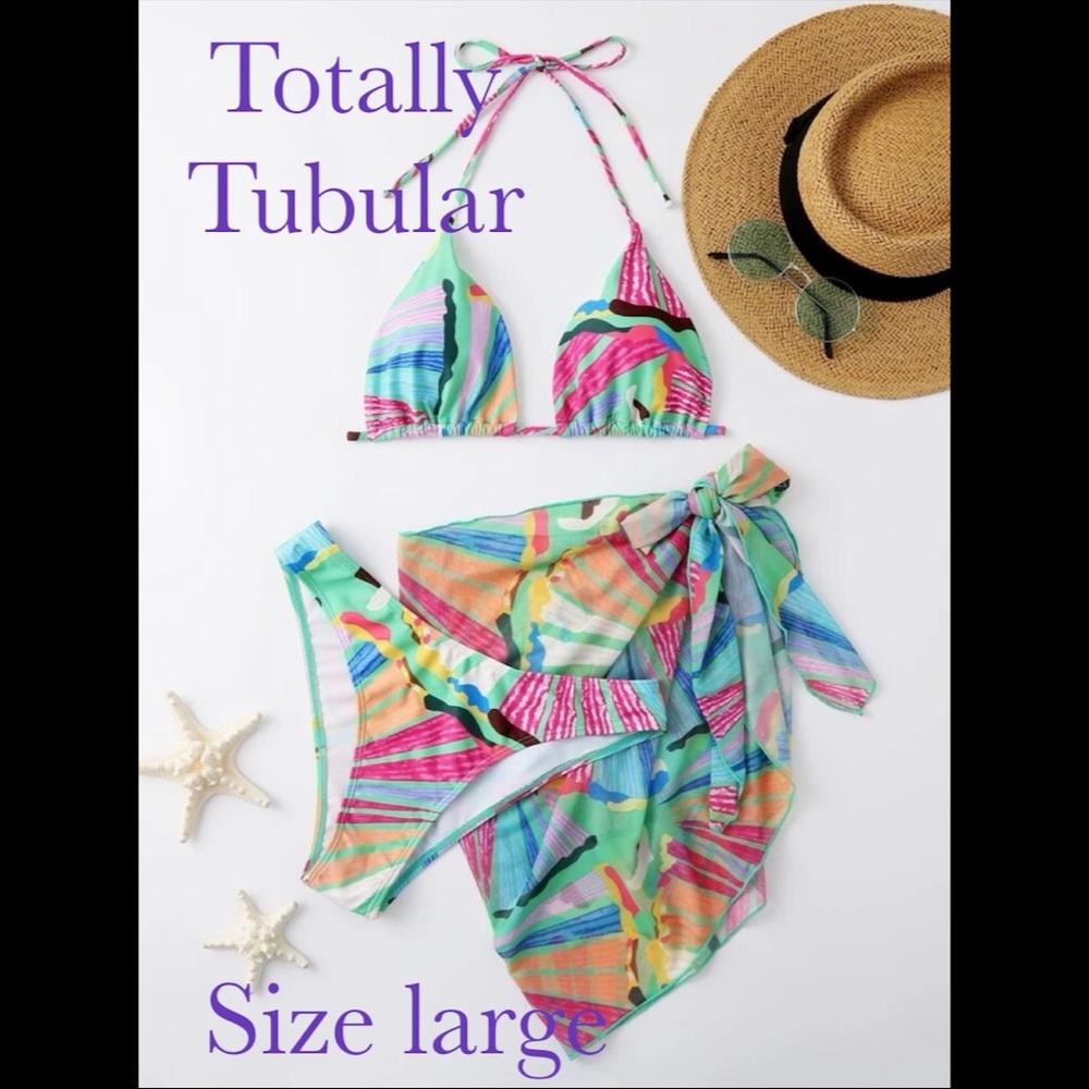 3 piece bikini set size large